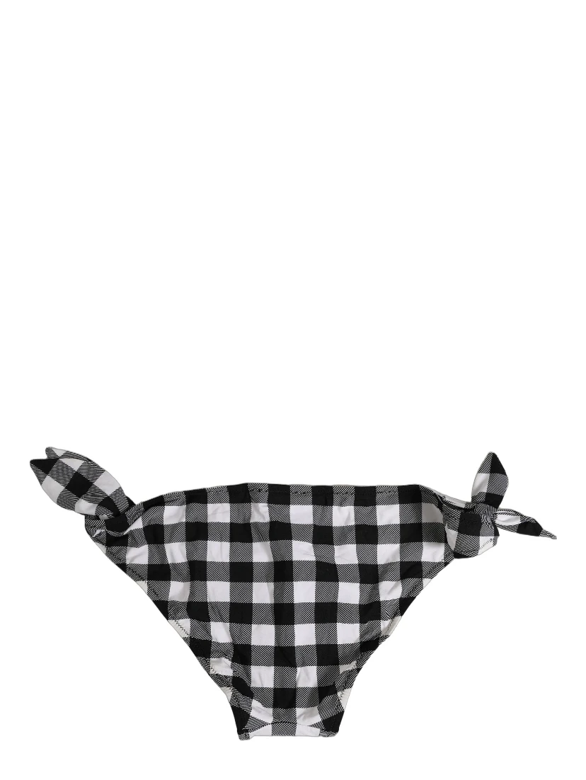Black White Checkered Beachwear Bikini Bottom