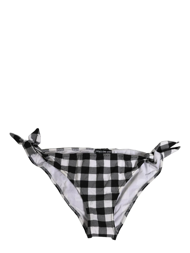 Black White Checkered Beachwear Bikini Bottom alternative