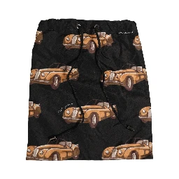 Black Car Print Swim Trunk Beachwear Swimwear