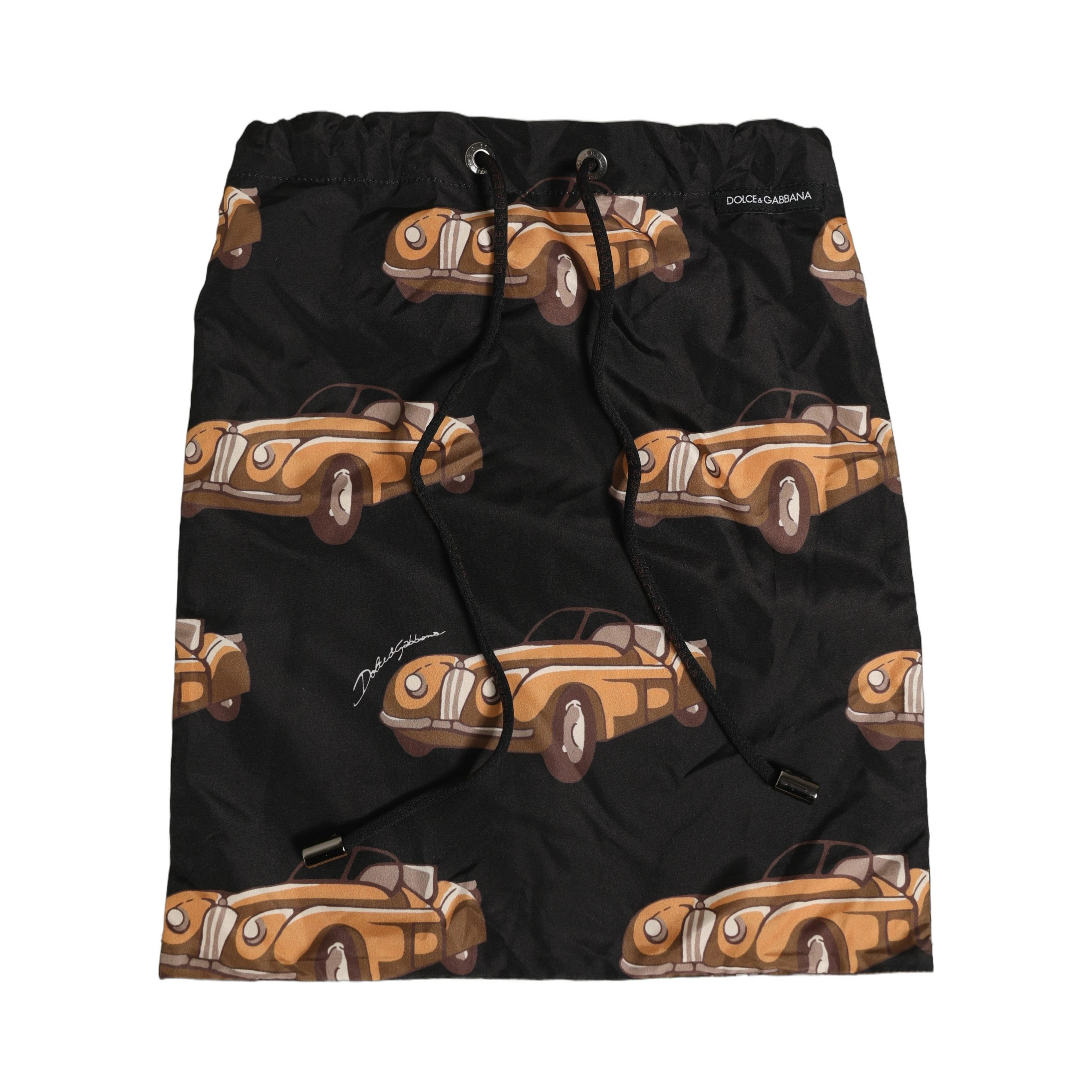 Black Car Print Swim Trunk Beachwear Swimwear