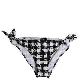 Black White Checkered Beachwear Bikini Bottom