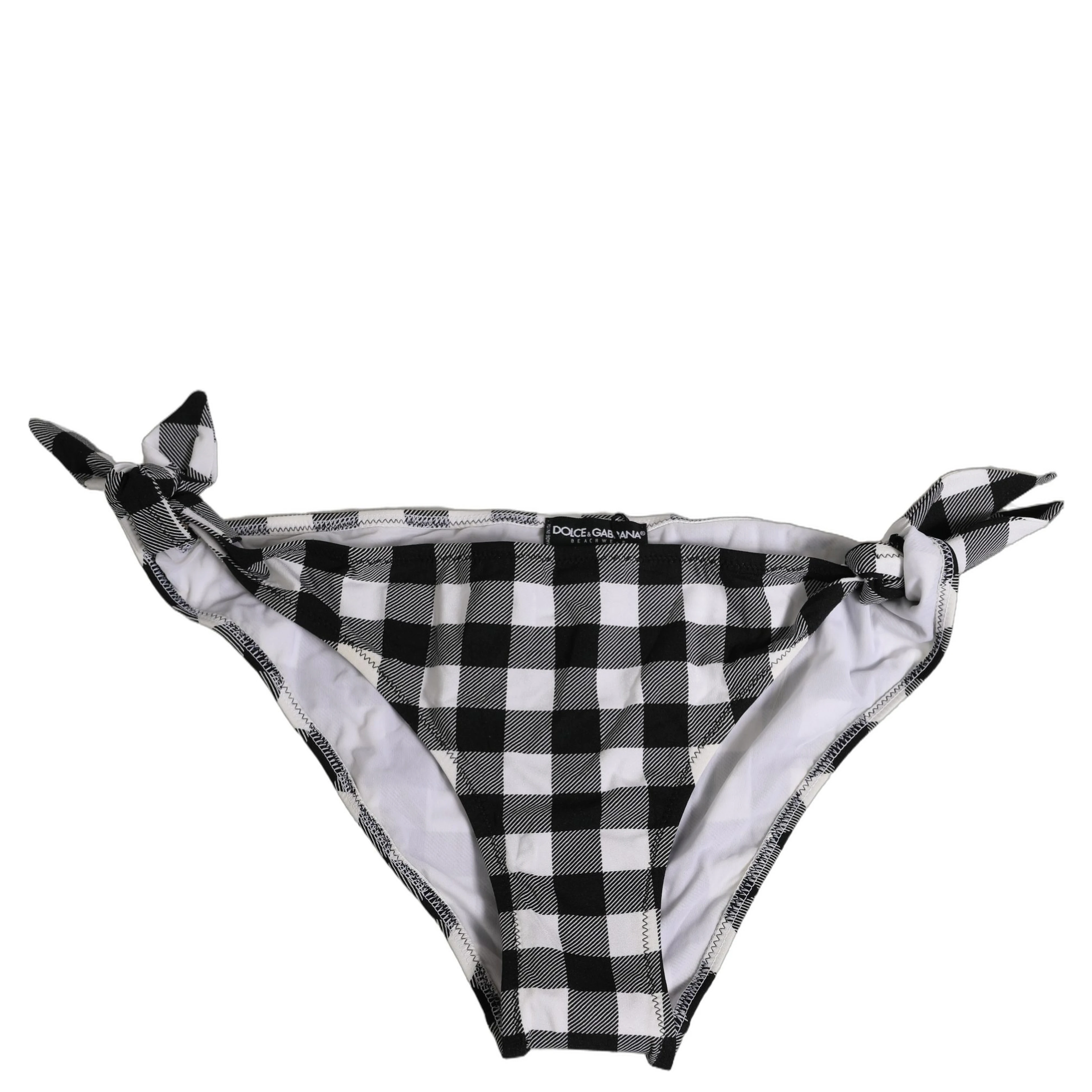 Black White Checkered Beachwear Bikini Bottom