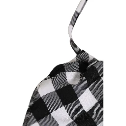 Black White Checkered Halter Beachwear Bikini Top