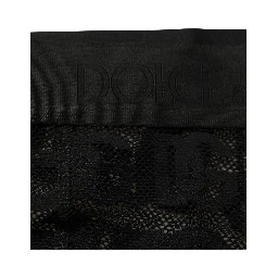 Black All Over Logo Print Sheer Pantyhose Underwear