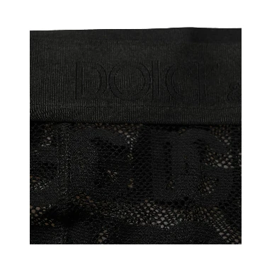Black All Over Logo Print Sheer Pantyhose Underwear
