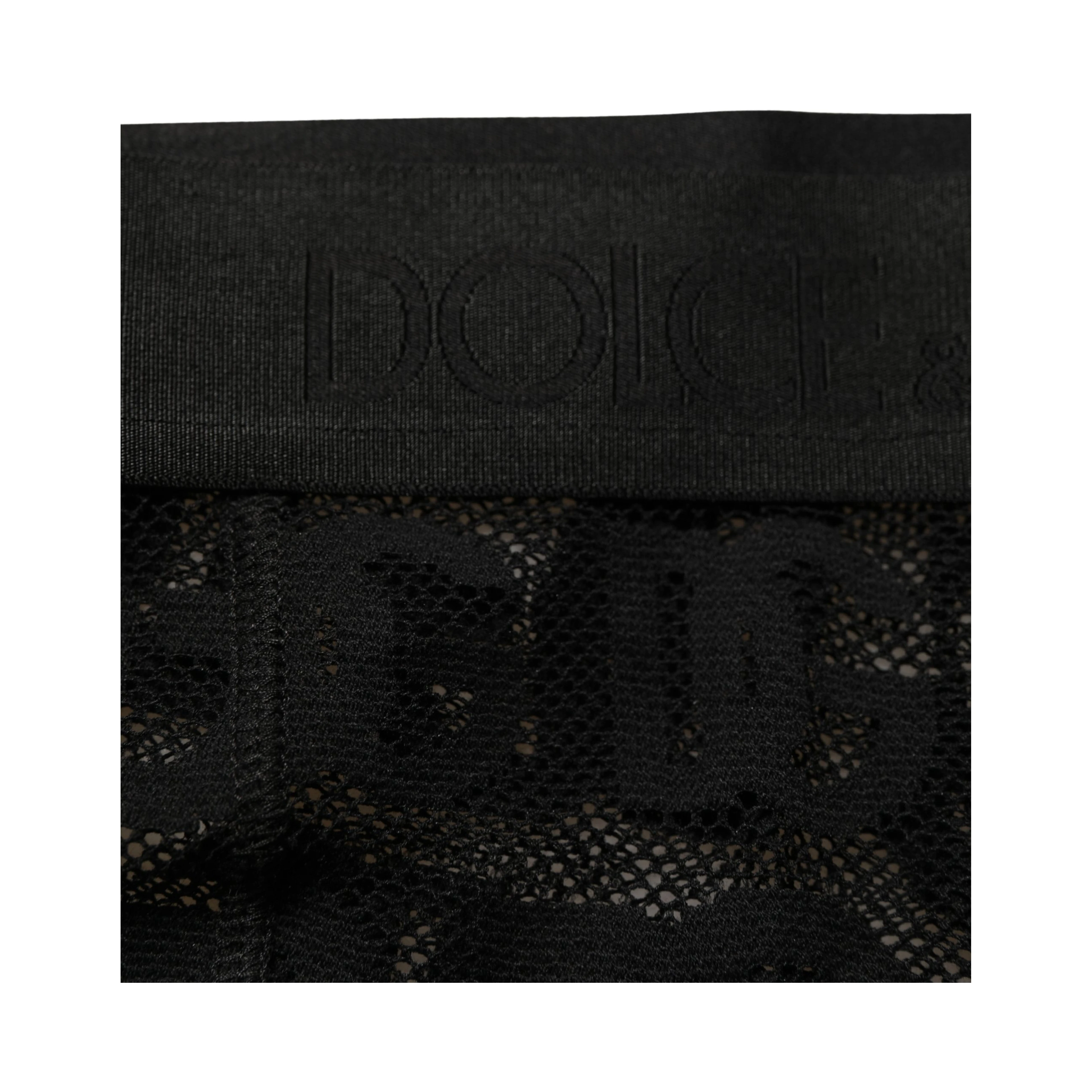 Black All Over Logo Print Sheer Pantyhose Underwear
