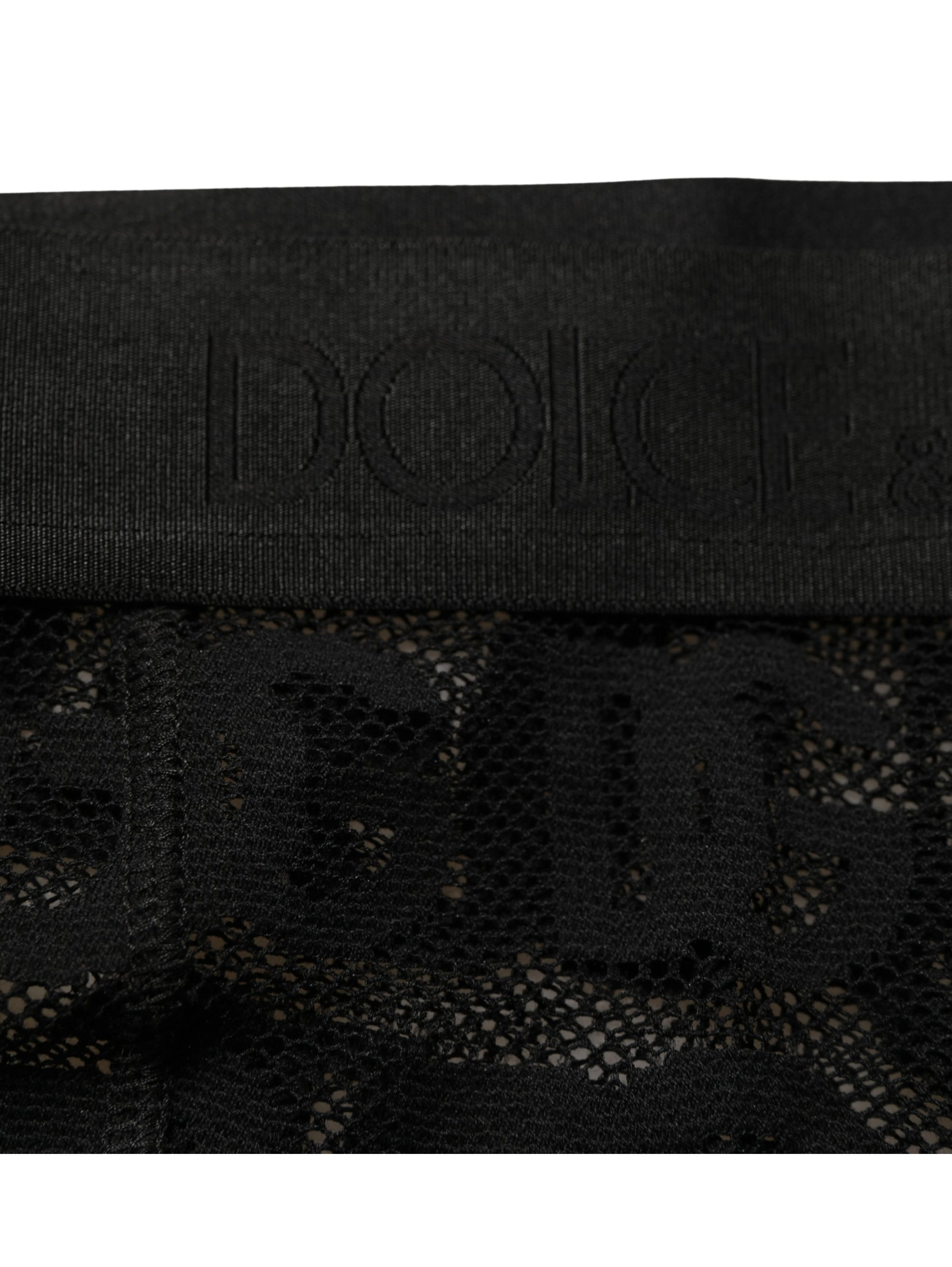 Black All Over Logo Print Sheer Pantyhose Underwear