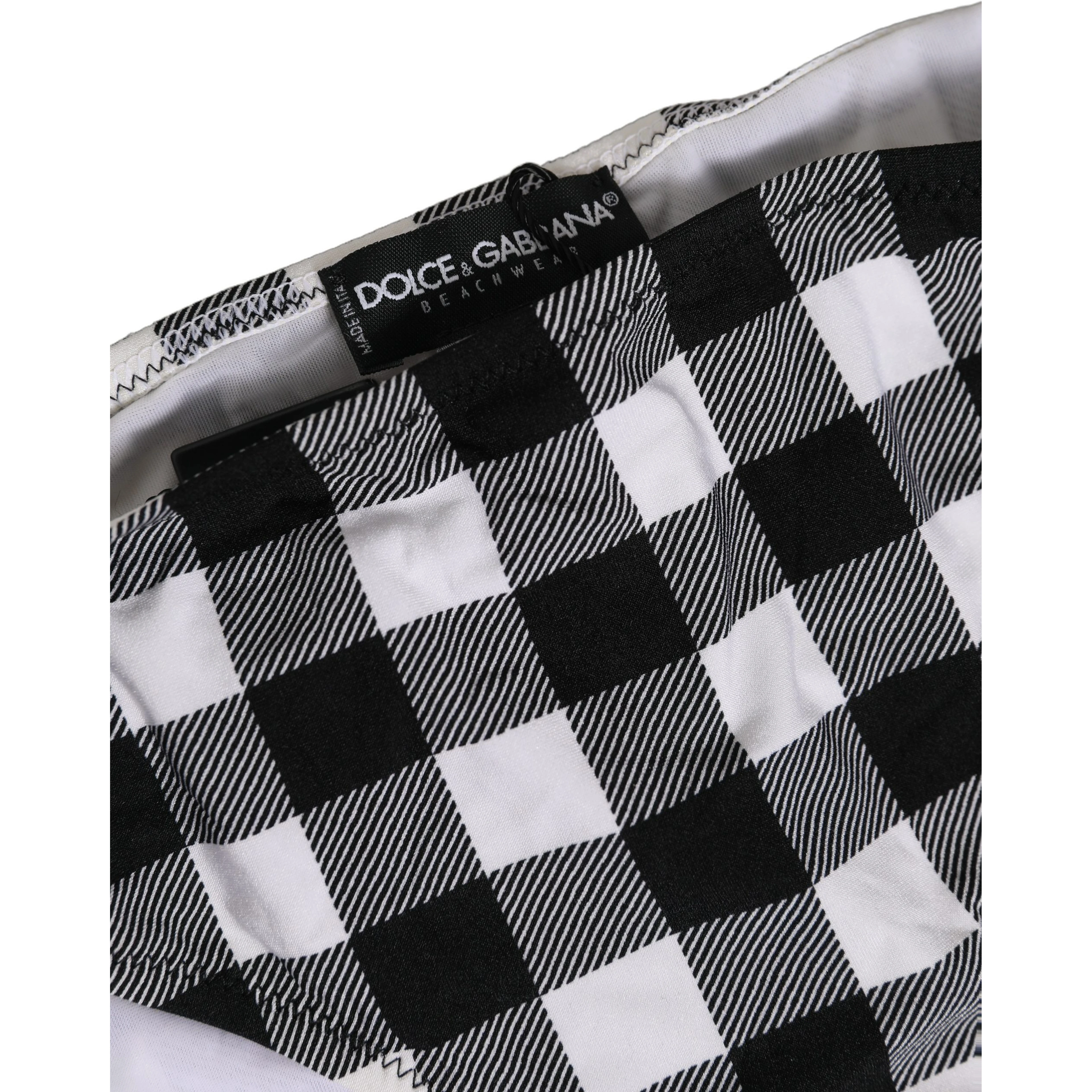 Black White Checkered Beachwear Bikini Bottom