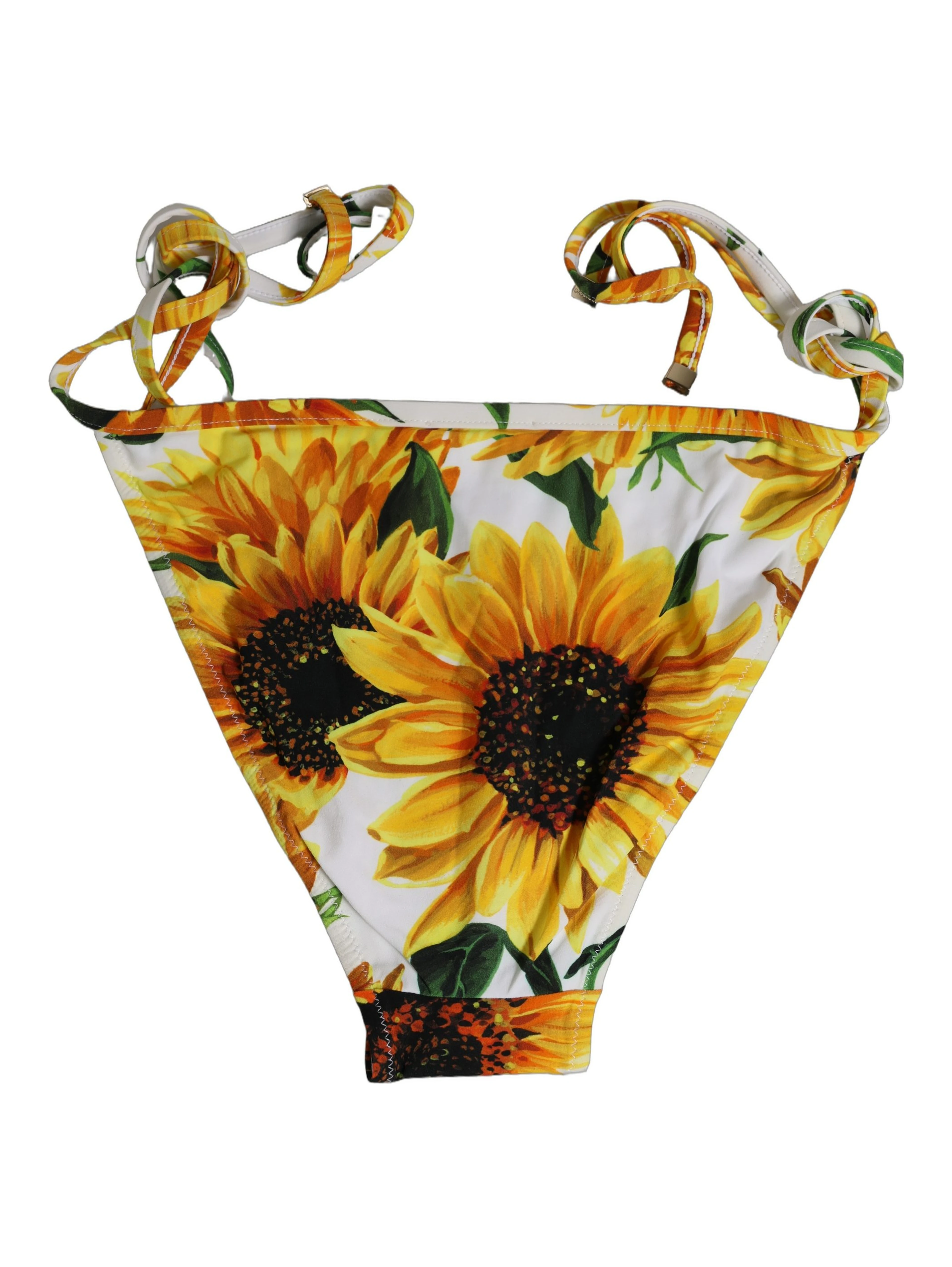 Bottom White Sunflower Nylon Beachwear Bikini