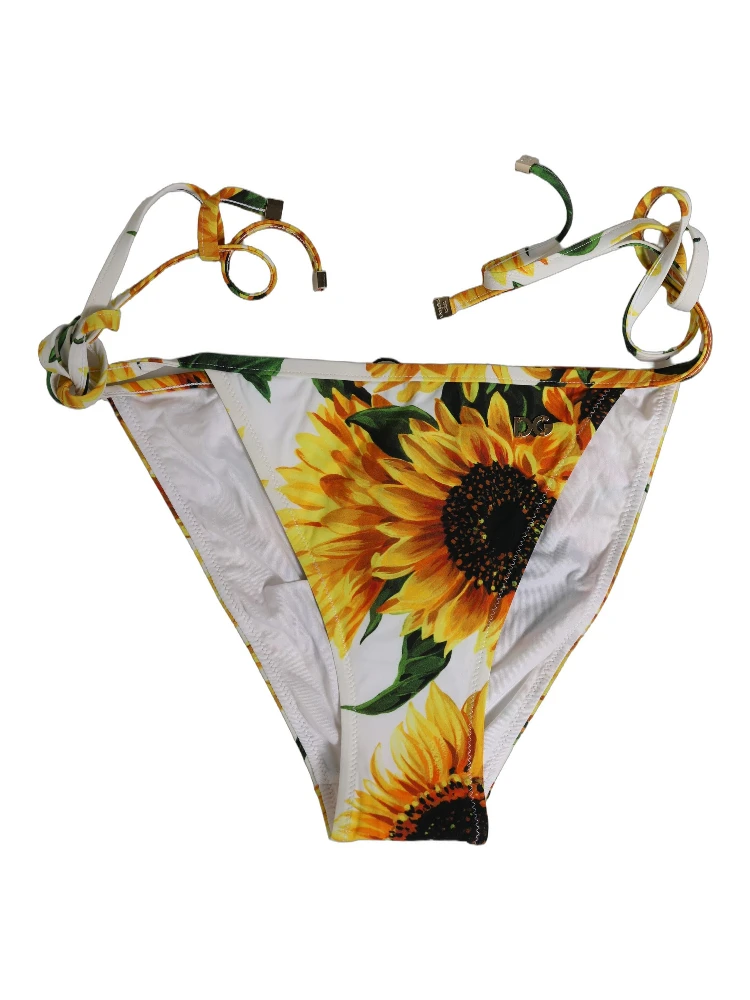 Bottom White Sunflower Nylon Beachwear Bikini alternative