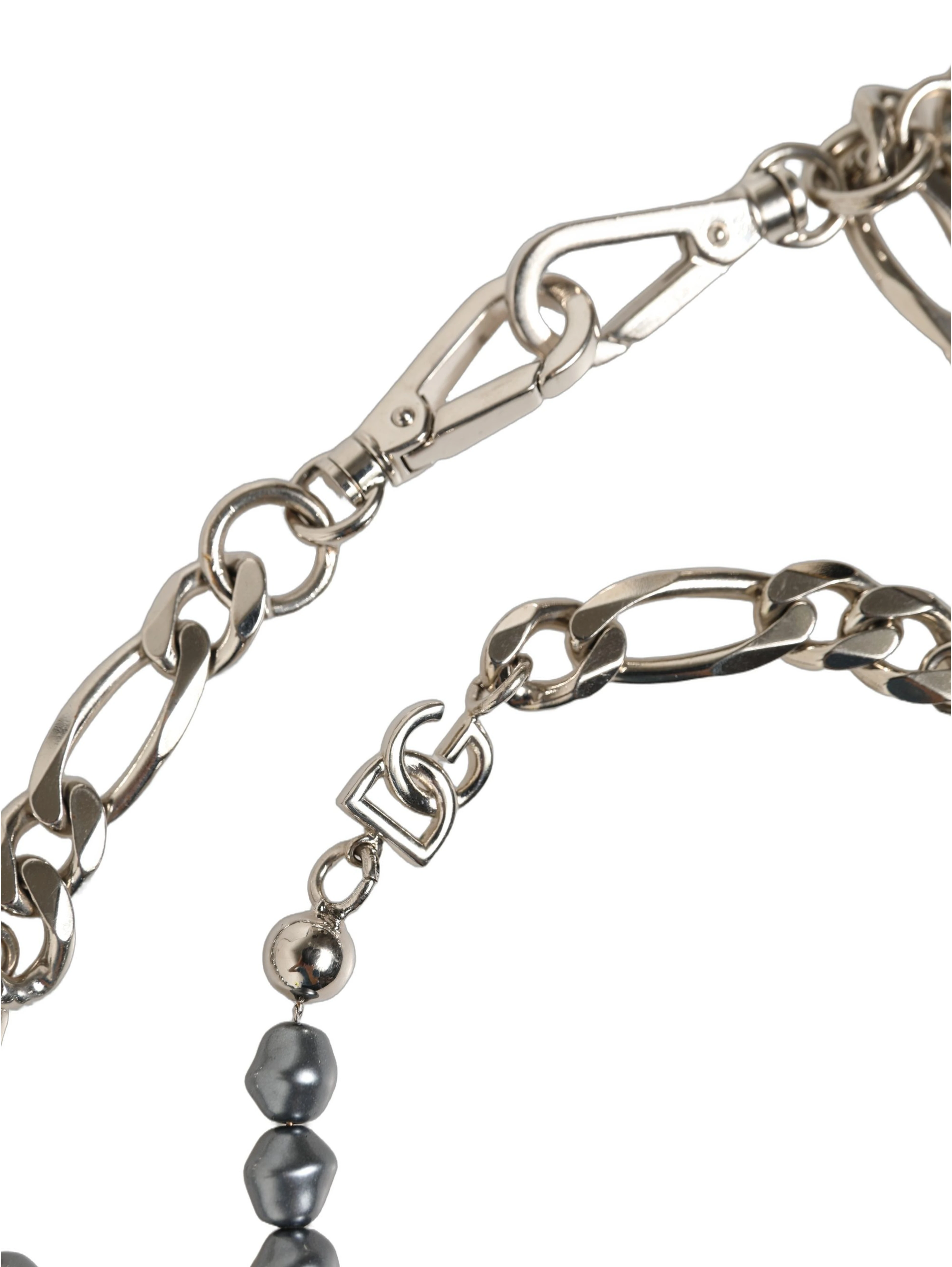 Silver Tone Chain Signature DG Logo Pendant Necklace
