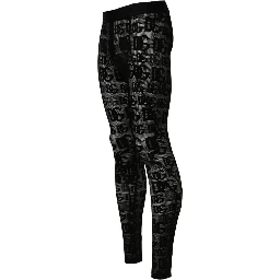 Black All Over Logo Print Sheer Pantyhose Underwear