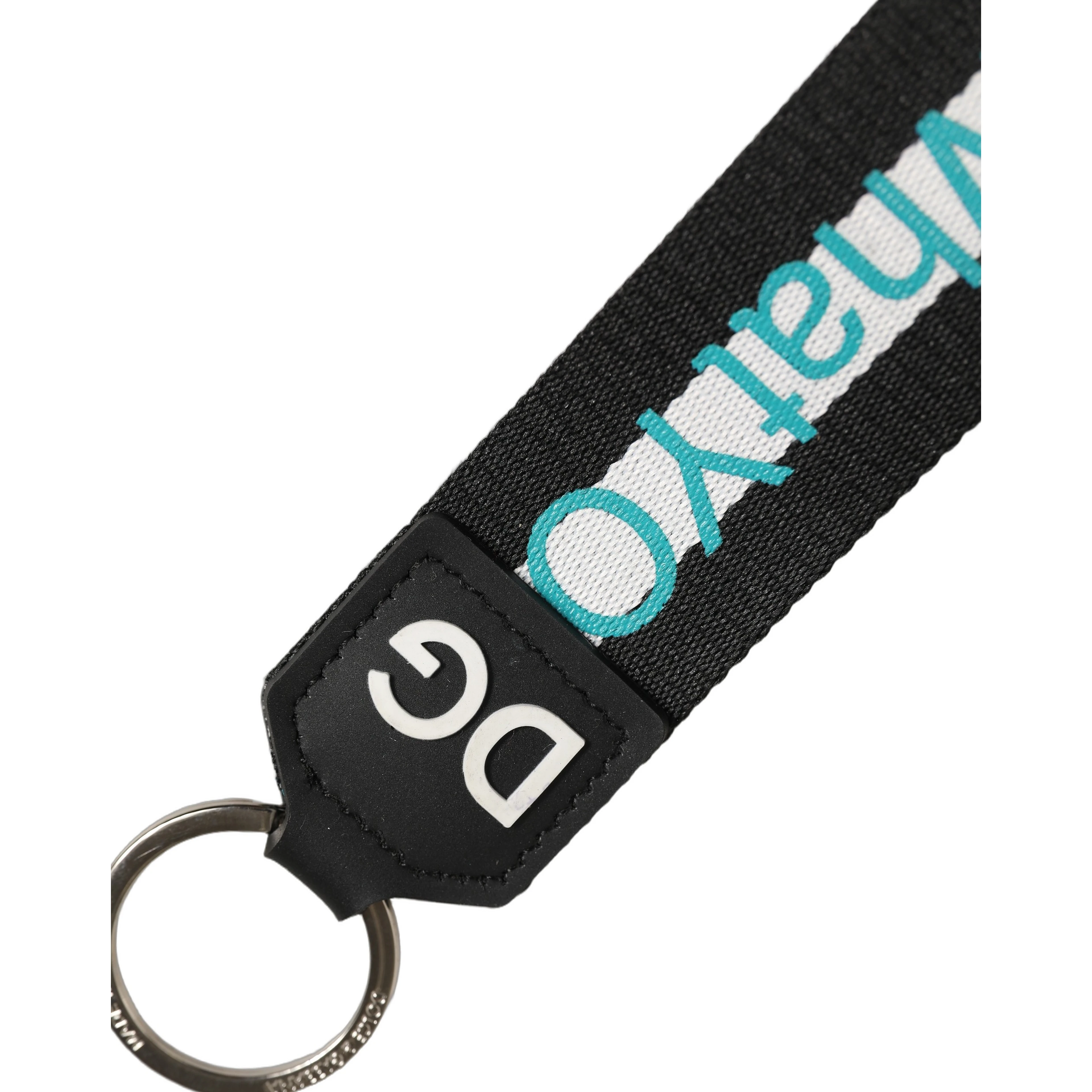 Multicolor Logo Polyester Brass Holder Keychain Keyring