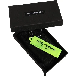 Neon Green Logo Print Charm Metal Keychain Keyring