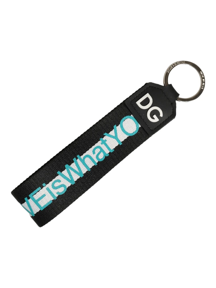 Multicolor Logo Polyester Brass Holder Keychain Keyring alternative