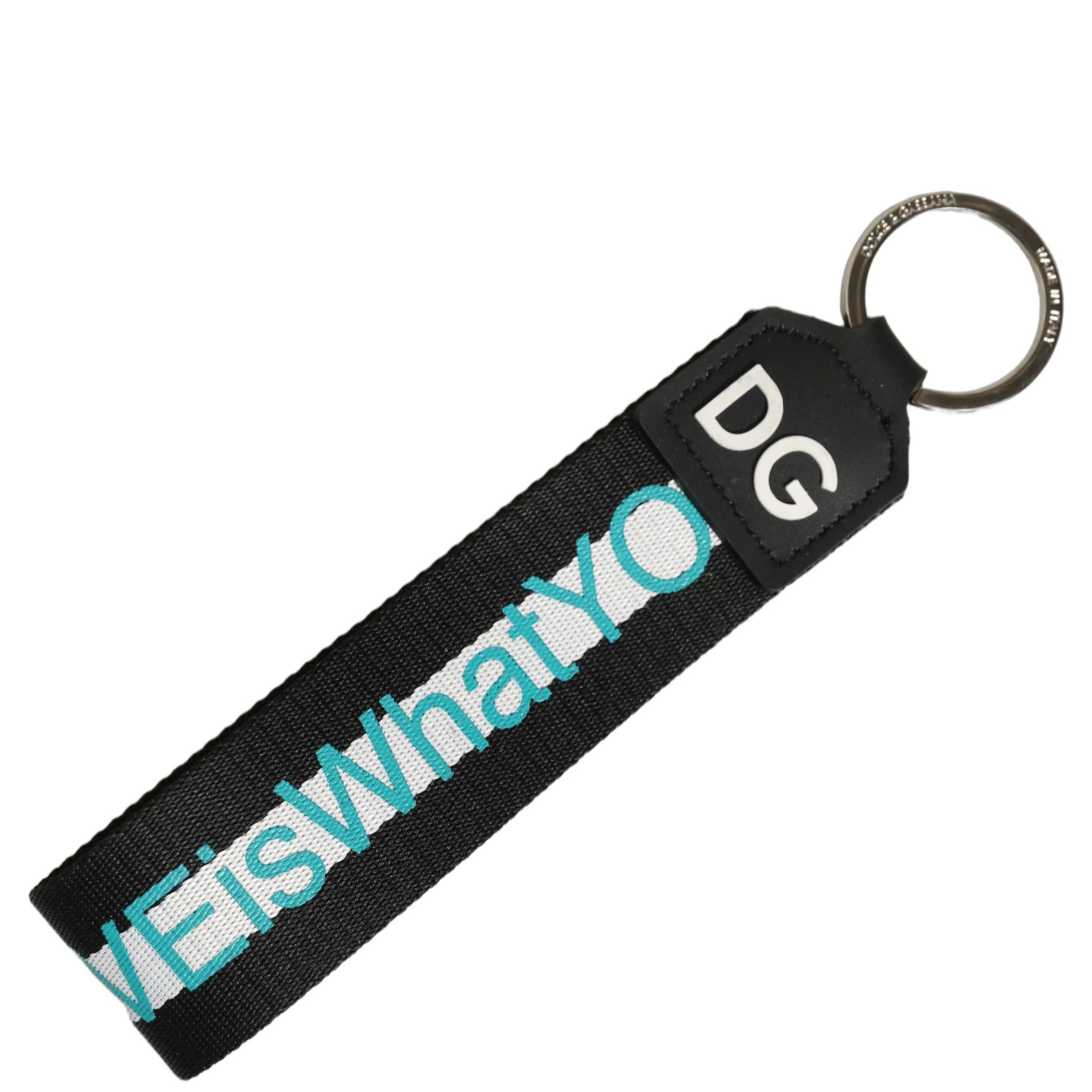Multicolor Logo Polyester Brass Holder Keychain Keyring