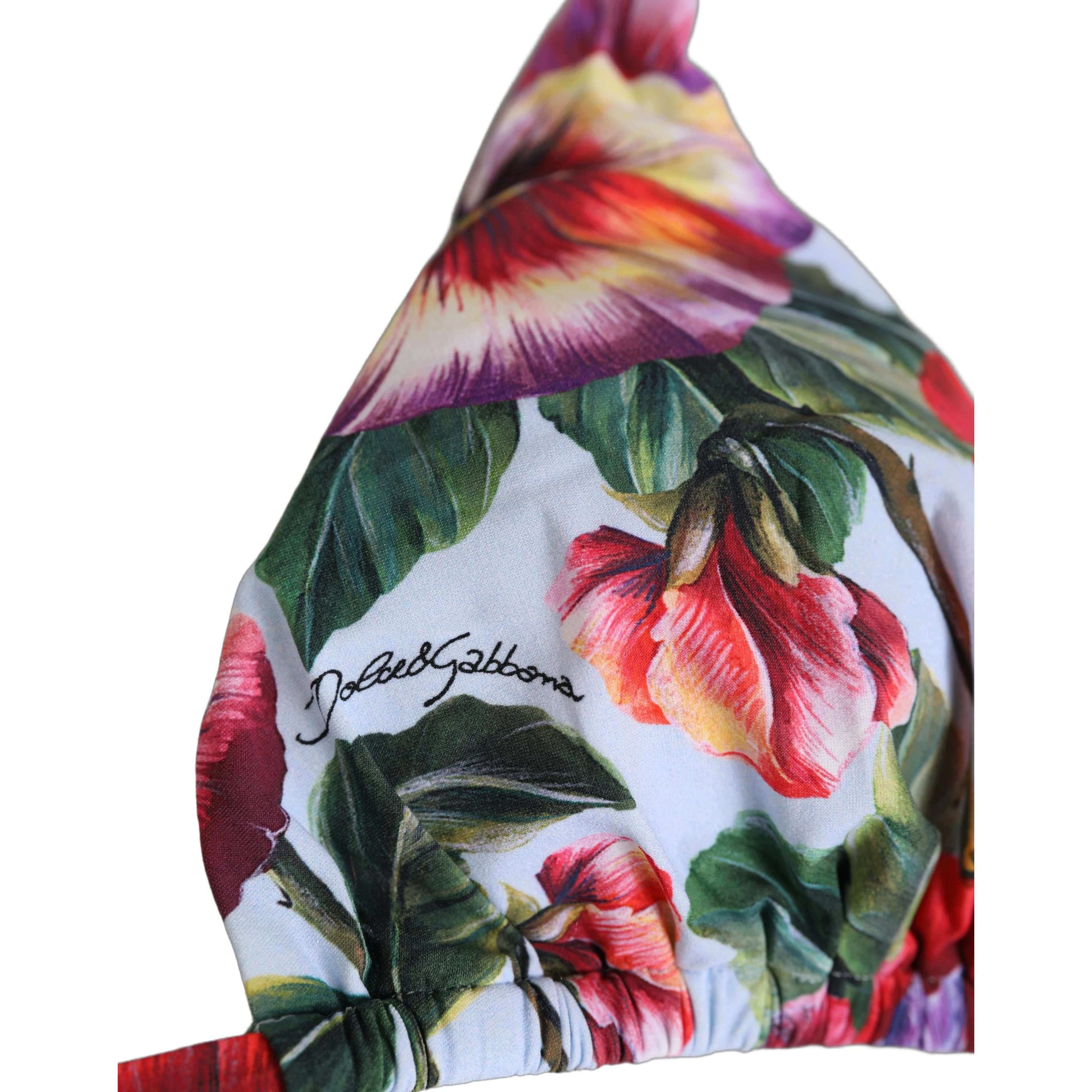 Multicolor Floral Triangle Beachwear Bikini Top