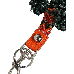 Raffia Leather Clasp Finder Chain Keyring Multicolor