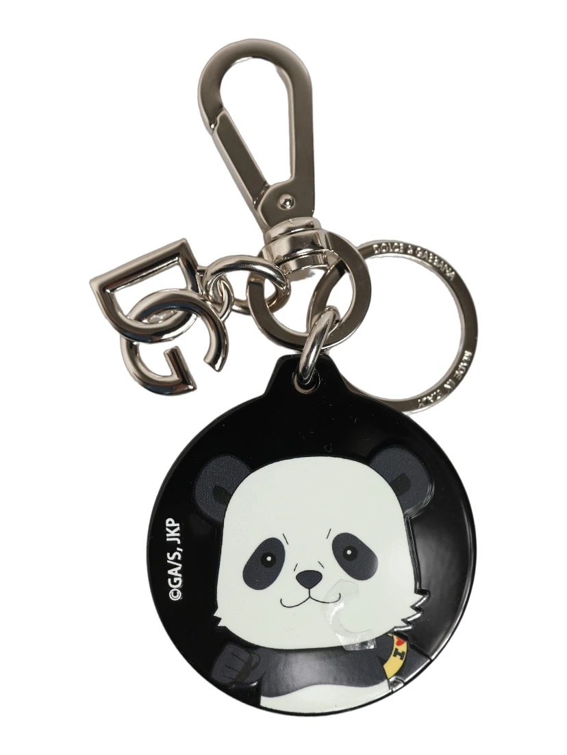 Black Kaisen Panda Chibi Charm Metal Keychain Keyring