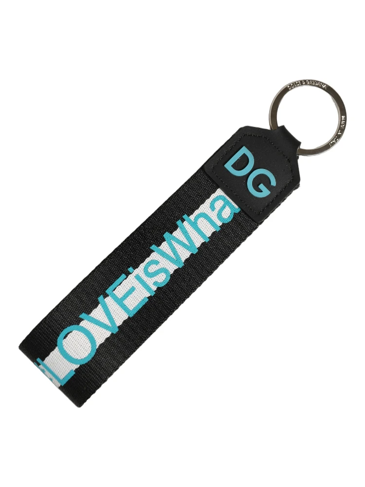 Multicolor Logo Polyester Brass Holder Keychain Keyring alternative