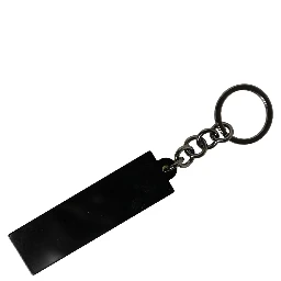 Neon Green Logo Print Charm Metal Keychain Keyring