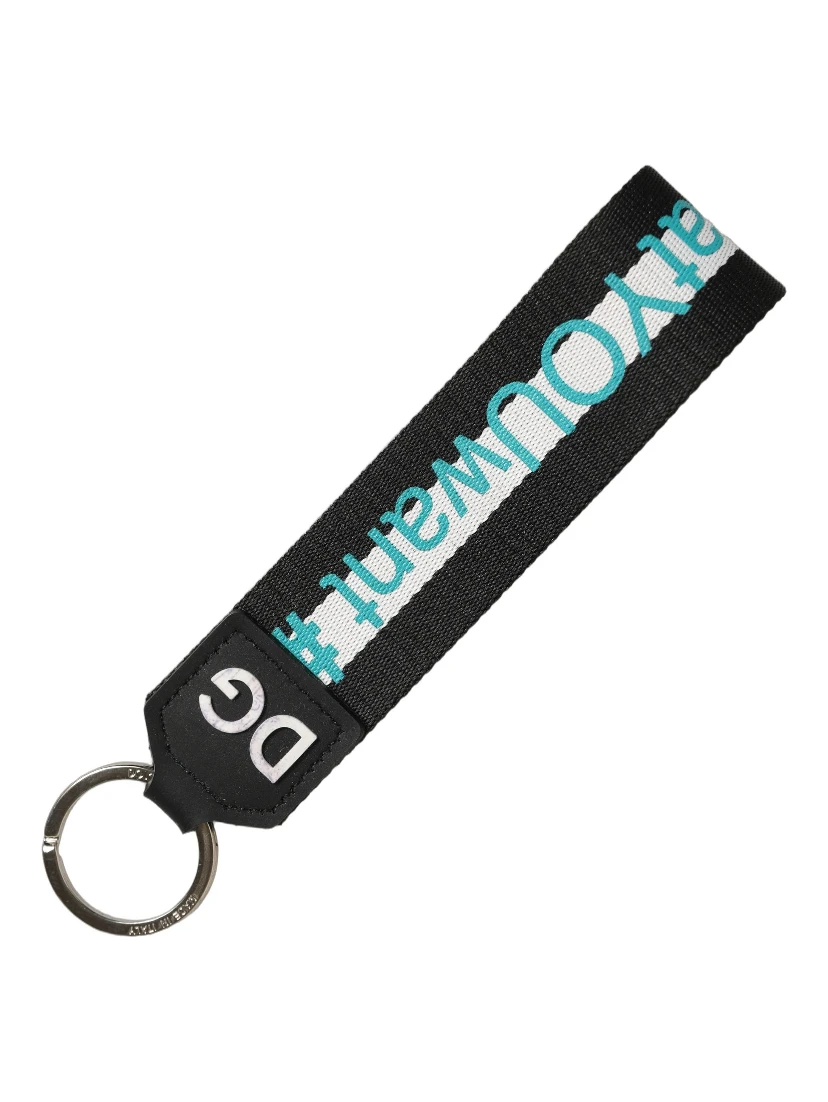 Multicolor Logo Polyester Brass Holder Keychain Keyring
