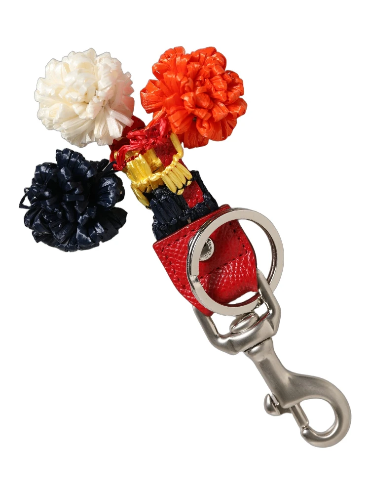 Raffia Leather Clasp Finder Chain Keyring Multicolor alternative