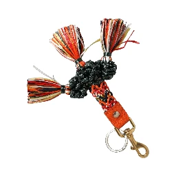 Raffia Leather Clasp Finder Chain Keyring Multicolor