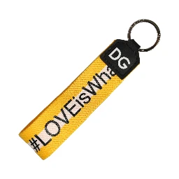 Multicolor Logo Polyester Brass Holder Keychain