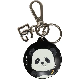 Black Kaisen Panda Chibi Charm Metal Keychain Keyring