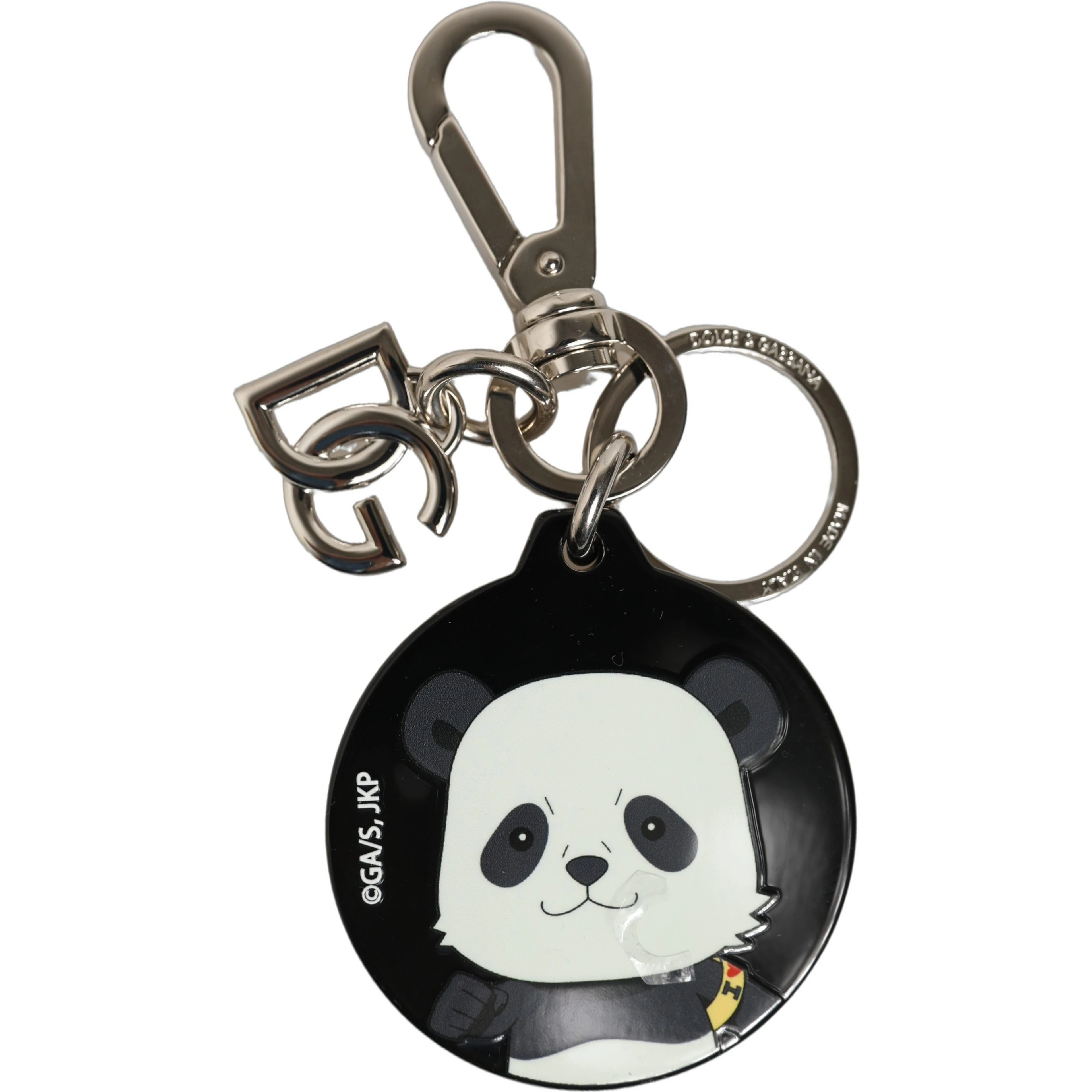 Black Kaisen Panda Chibi Charm Metal Keychain Keyring
