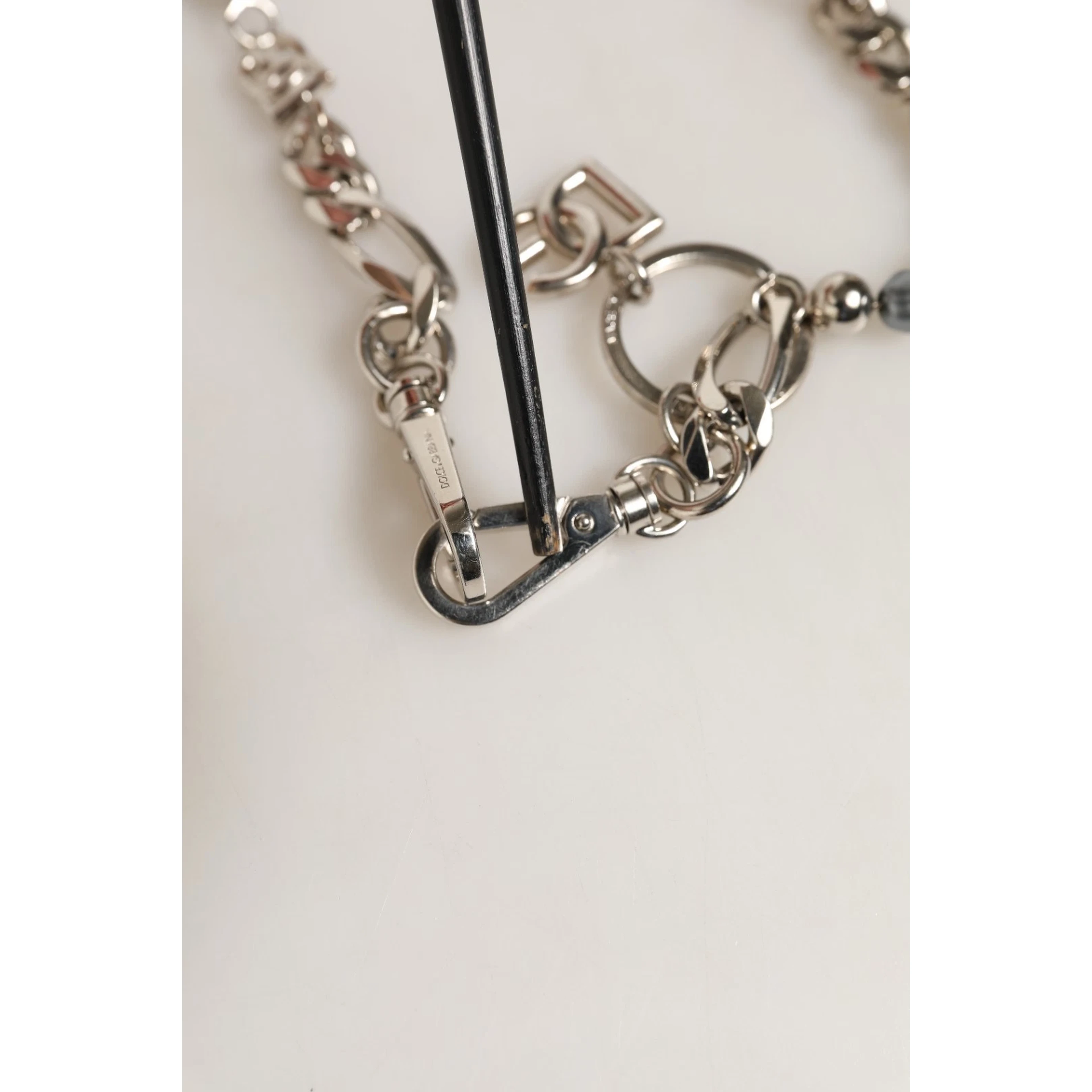 Silver Tone Chain Signature DG Logo Pendant Necklace