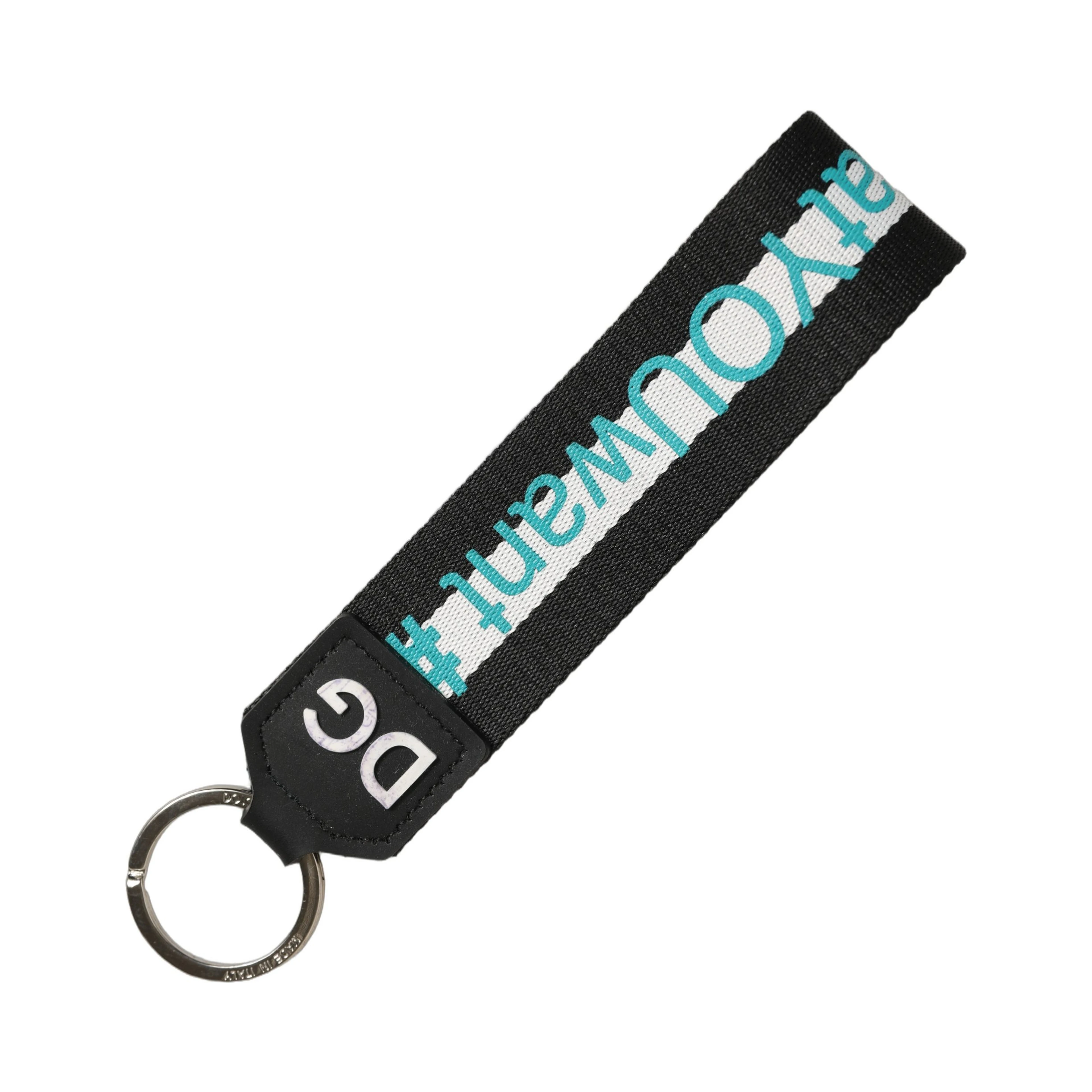 Multicolor Logo Polyester Brass Holder Keychain Keyring