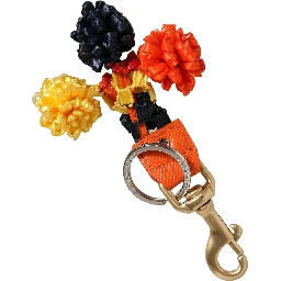 Raffia Leather Clasp Finder Chain Keyring Multicolor