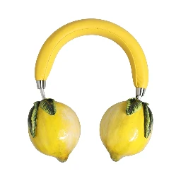 Yellow Vibrant Lemon Leather Headset Headphones