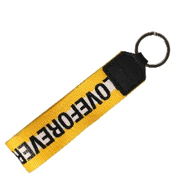 Multicolor Logo Polyester Brass Holder Keychain