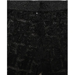 Black All Over Logo Print Sheer Pantyhose Underwear