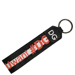 Multicolor Logo Polyester Brass Holder Keychain Keyring