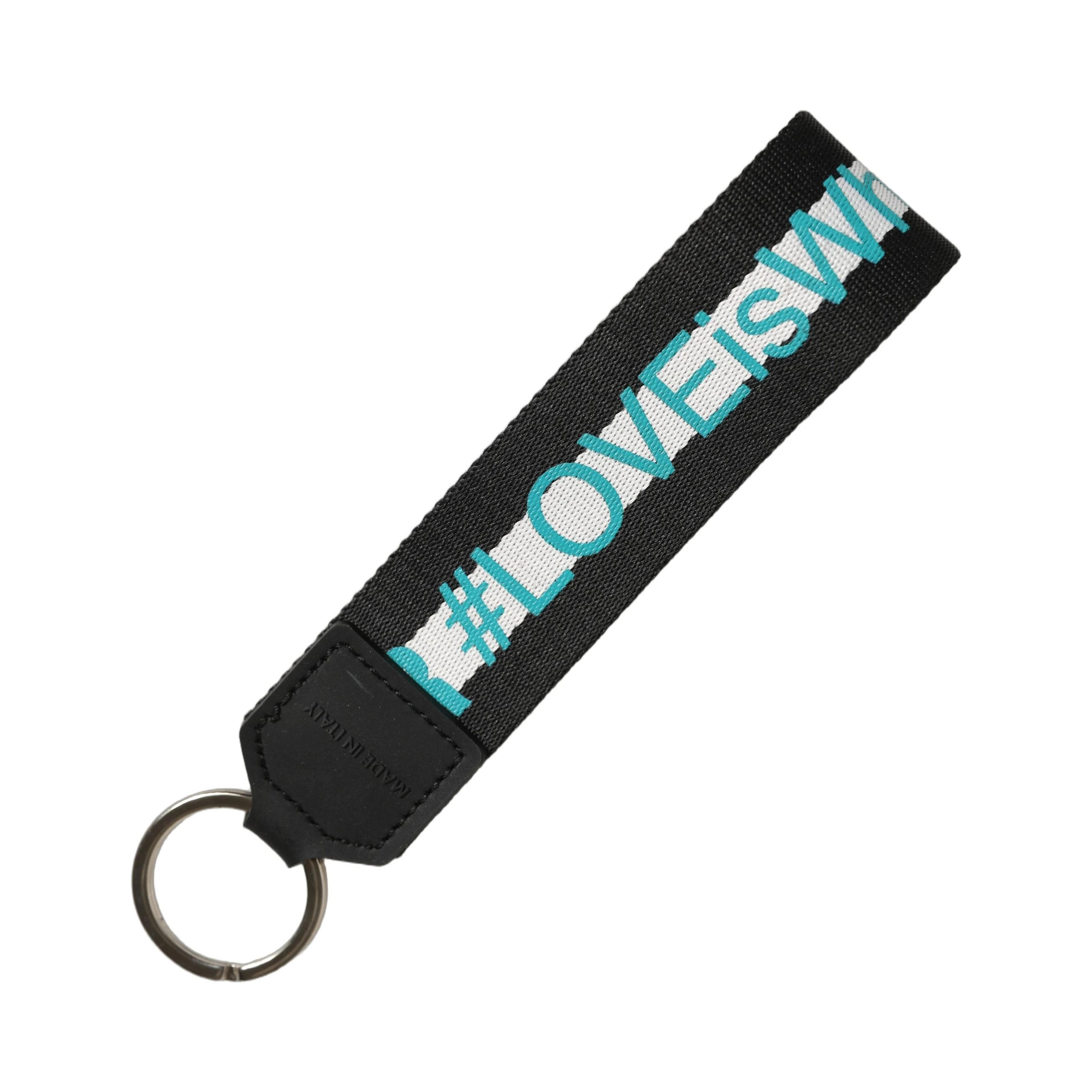 Multicolor Logo Polyester Brass Holder Keychain Keyring