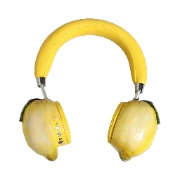 Yellow Vibrant Lemon Leather Headset Headphones