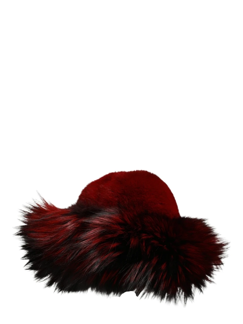 Red Fox Mink Fur Womens Bucket Capello Hat