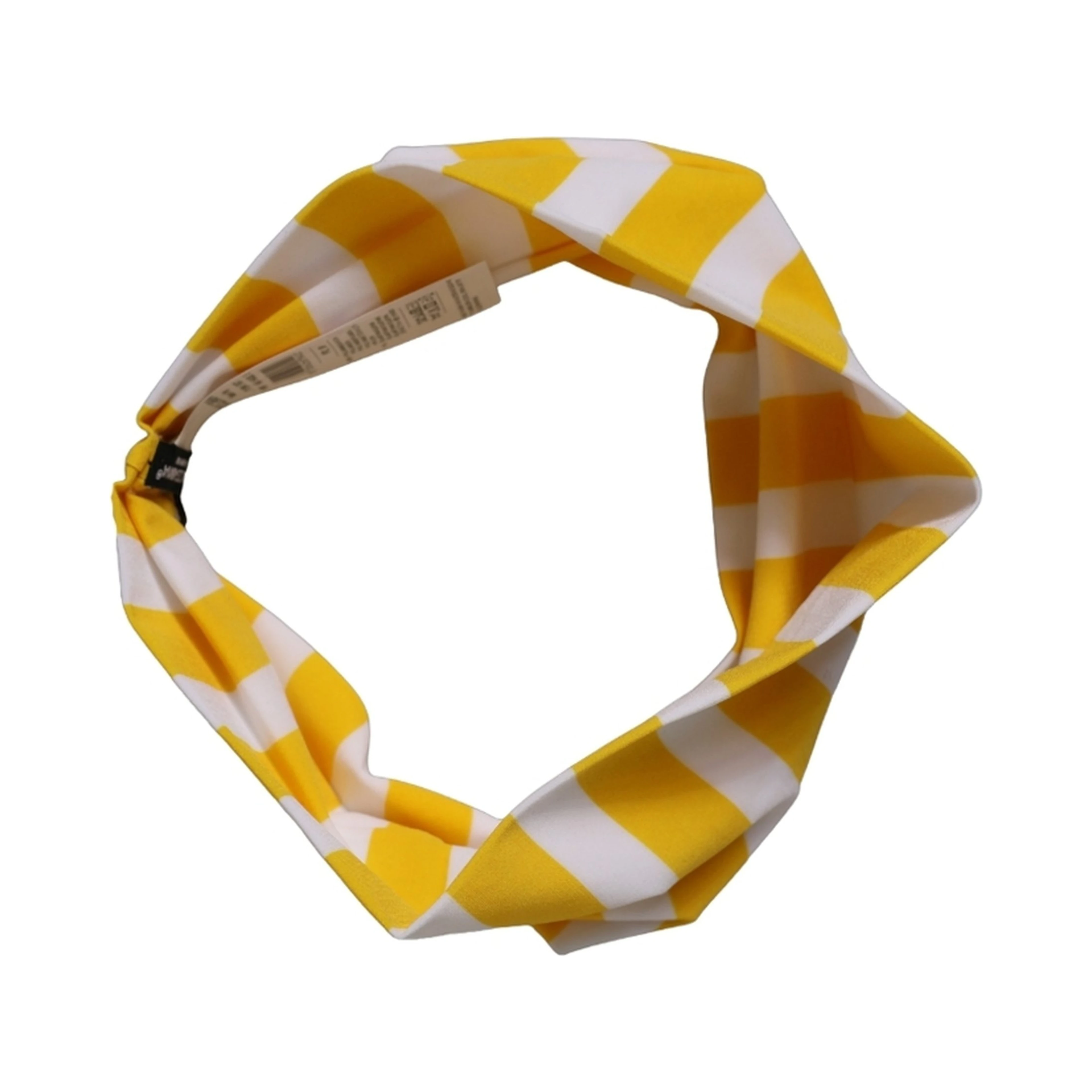 Yellow White Stripes Nylon Head Wrap One Size Headband
