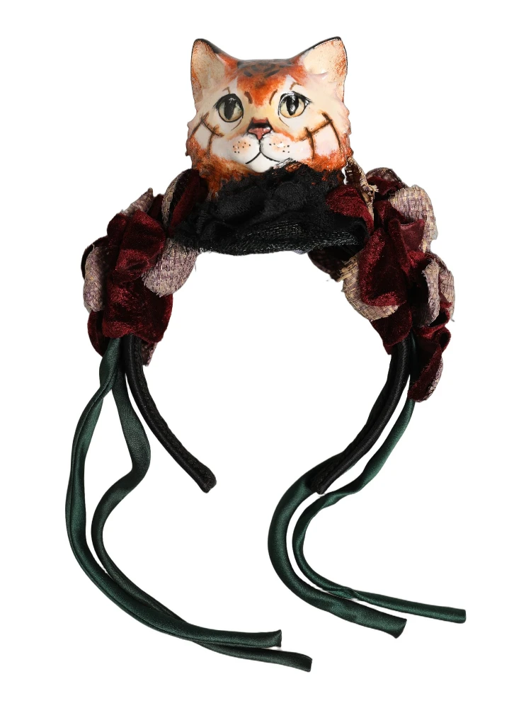 Multicolor Velvet Bengal Cat Silk Headwear Headband alternative
