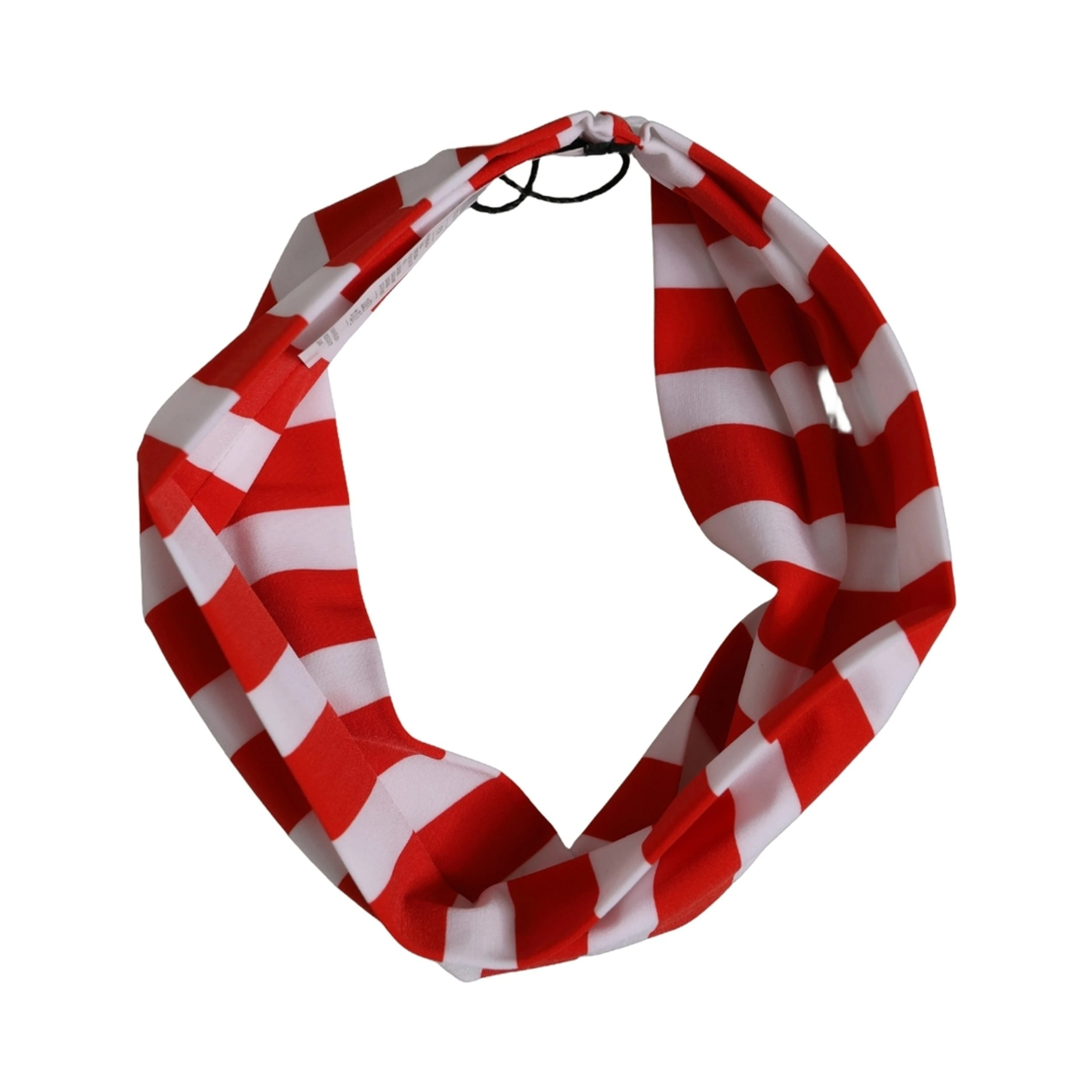 Red White Stripes Nylon Head Wrap One Size Headband