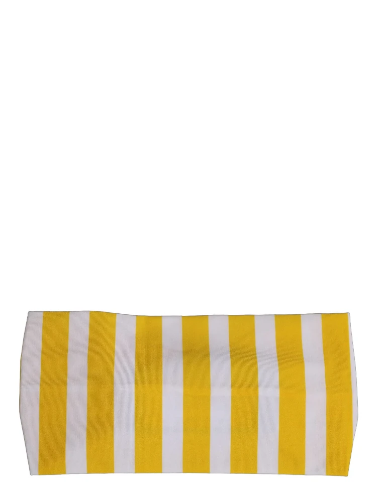 Yellow White Stripes Nylon Head Wrap One Size Headband alternative