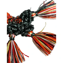 Raffia Leather Clasp Finder Chain Keyring Multicolor