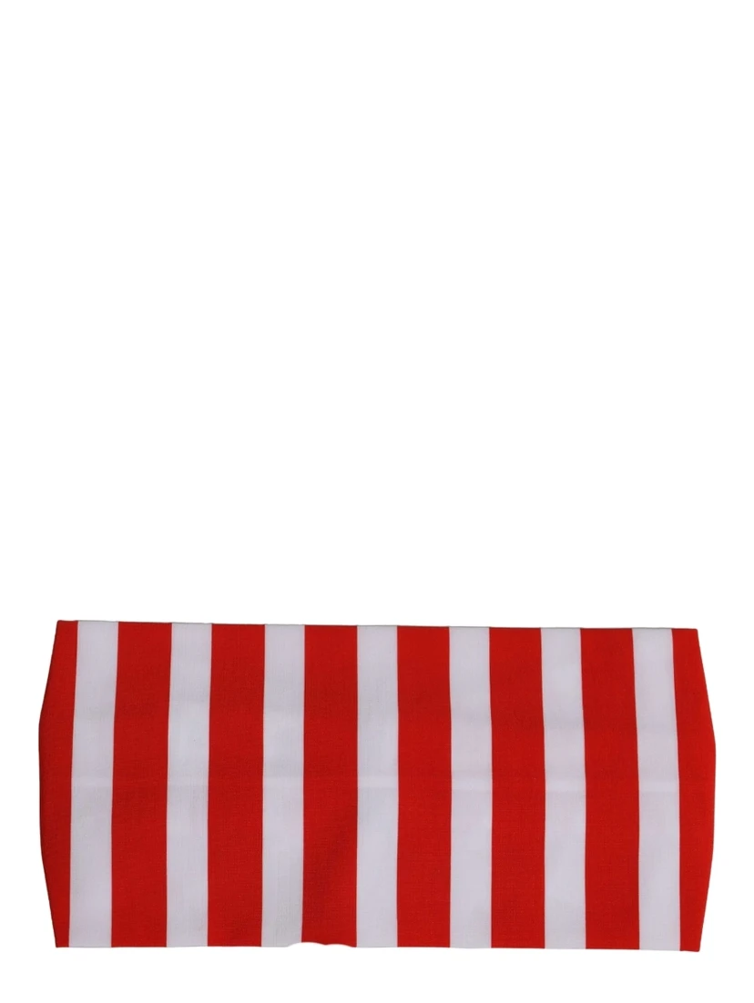 Red White Stripes Nylon Head Wrap One Size Headband