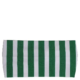 Green White Stripes Nylon Head Wrap One Size Headband