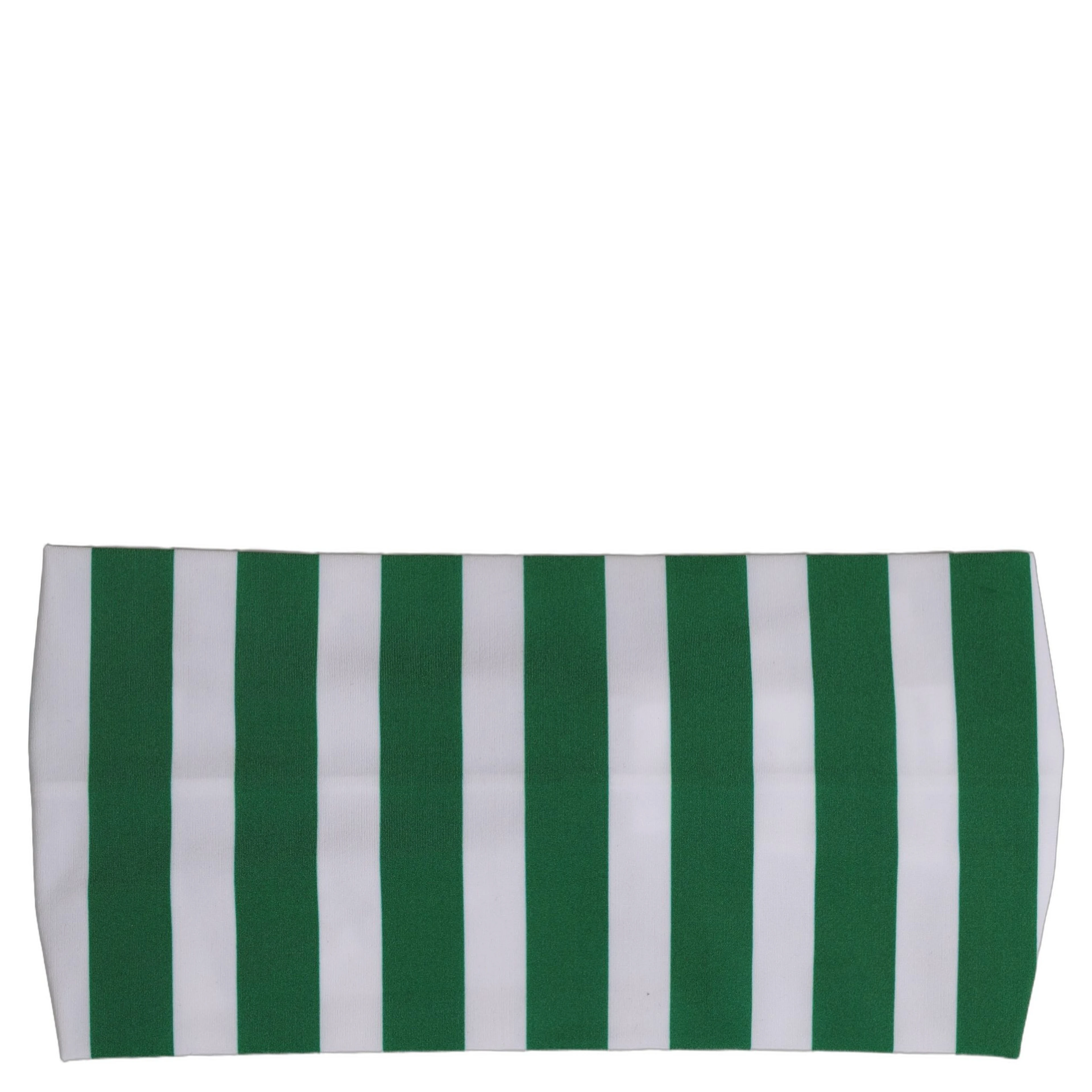 Green White Stripes Nylon Head Wrap One Size Headband