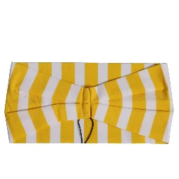 Yellow White Stripes Nylon Head Wrap One Size Headband